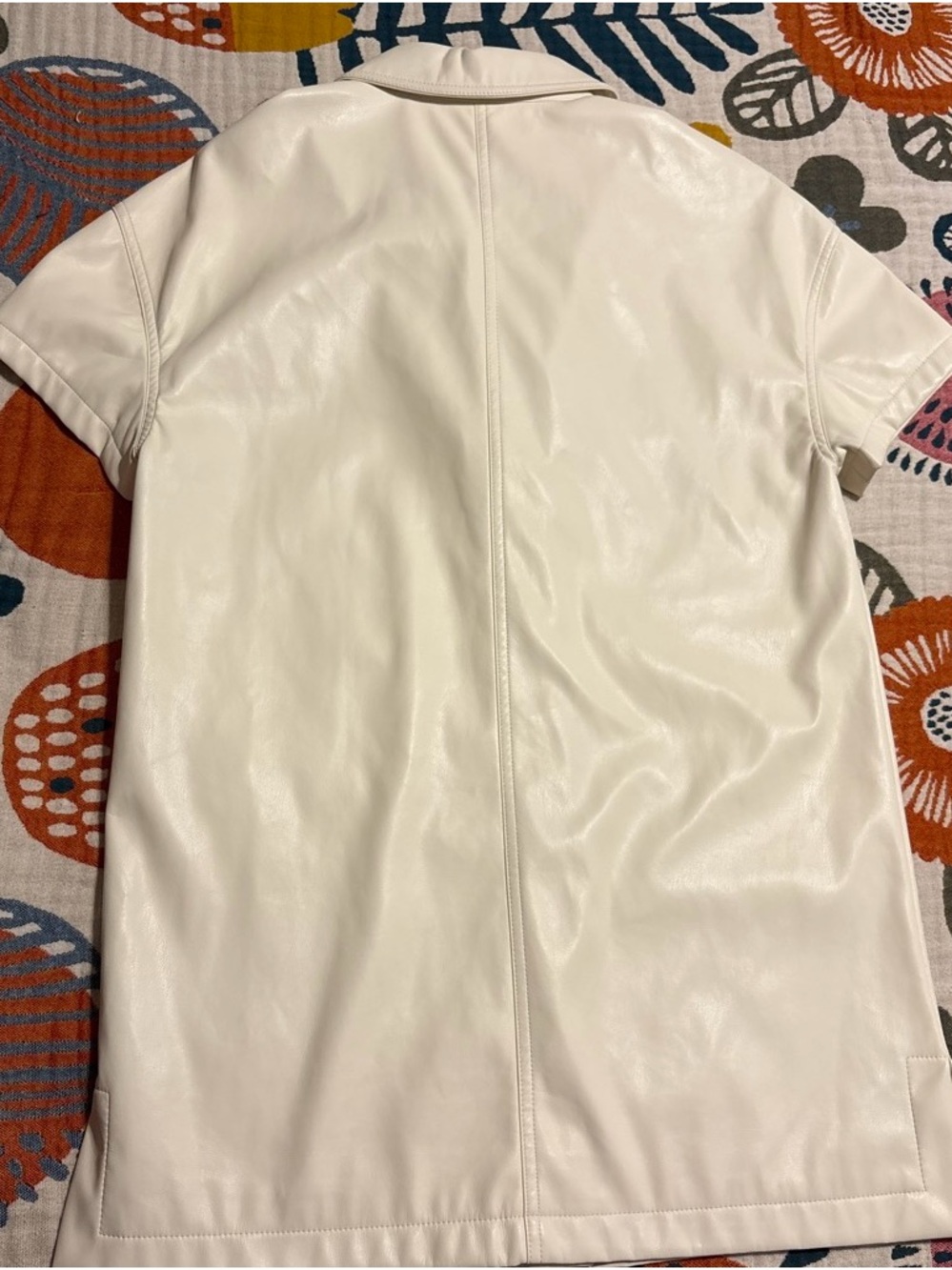 Bagatelle Cream Vegan Leather Shirt Jacket - Picture 4 of 4